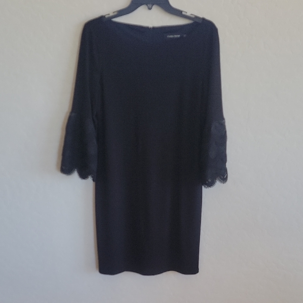 Ivanka Trump Blue Sheath Dress with Bell Sleeves
